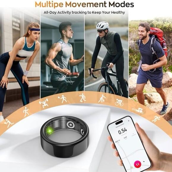 FREE SHARK Smart Ring for iPhone and Android Waterproof Black Size 11 New in Box - Picture 4 of 9